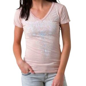 🆕️Affliction Angelica Shortsleeve V-Neck Shirt. Women's Size: X-Small.